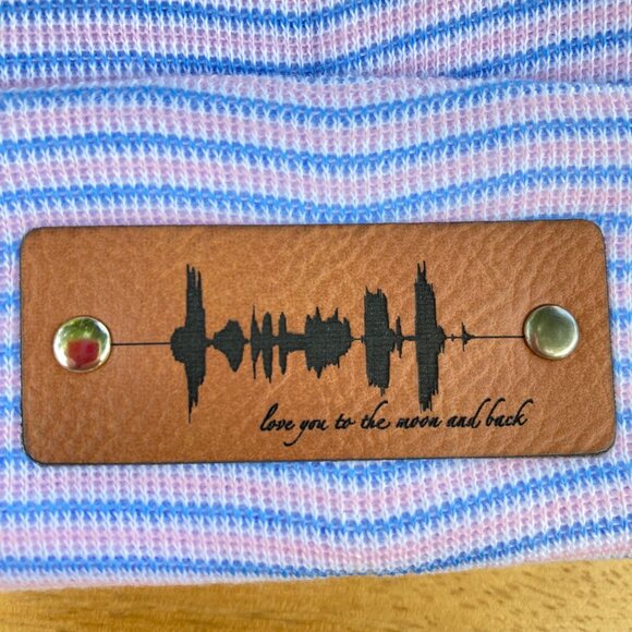 Love You To The Moon And Back Soundwave Newborn Baby Beanie - Premade - Picture 2 of 9